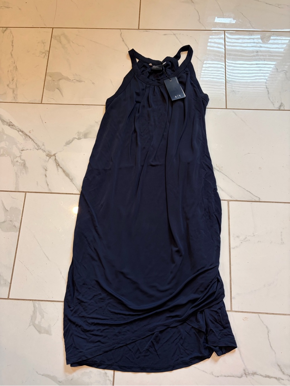 A/X Armani Exchange Dark Navy Halter Maxi Dress
